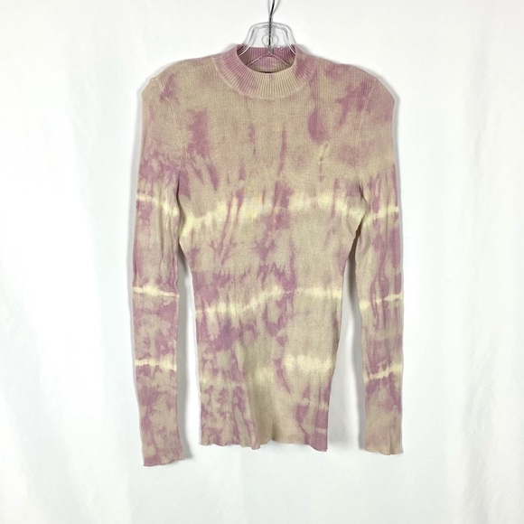 Something Navy Tie Dye Mock Neck Sweater (Purple) - Picture 2 of 5